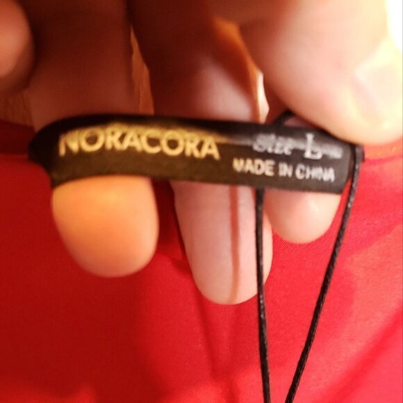 Noracora Womens New Red Elbow Length Crochet Detail Top Large - Picture 5 of 7